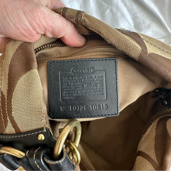 COACH Vintage Hobo Bag Brown Jacquard Signature Monogram Print E0726-10619 - Picture 10 of 16